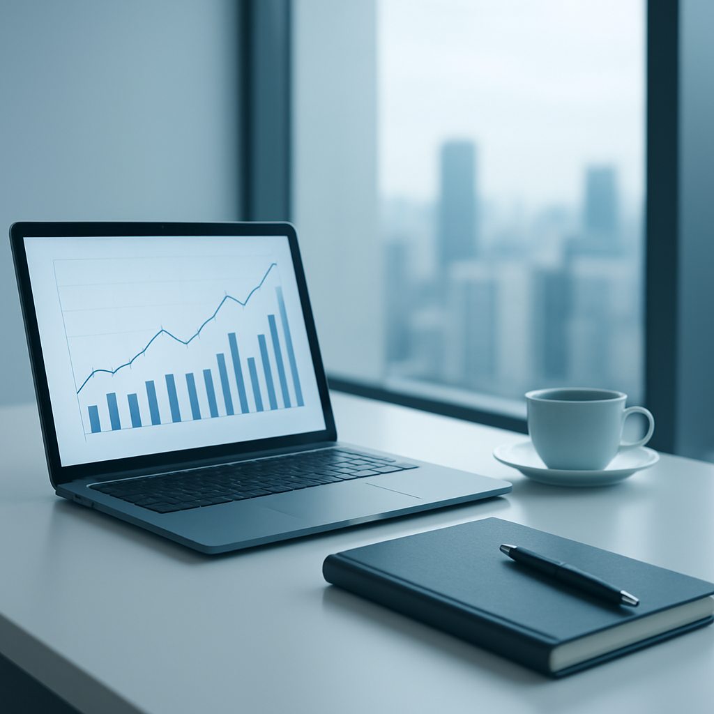 Scrivania di un advisor aziendale con analisi di mercato